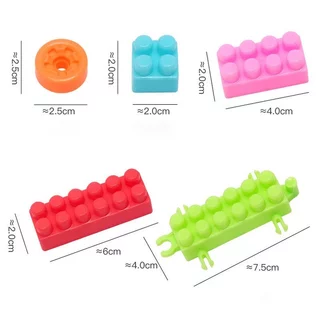 ของเล่นบล็อกตัวต่อ อนุภาคขนาดใหญ่ สีสันสดใส พร้อมสติกเกอร์ กล่องเก็บ เด็กของเล่นเสริมพัฒนาการ ของเล่นเด็ก