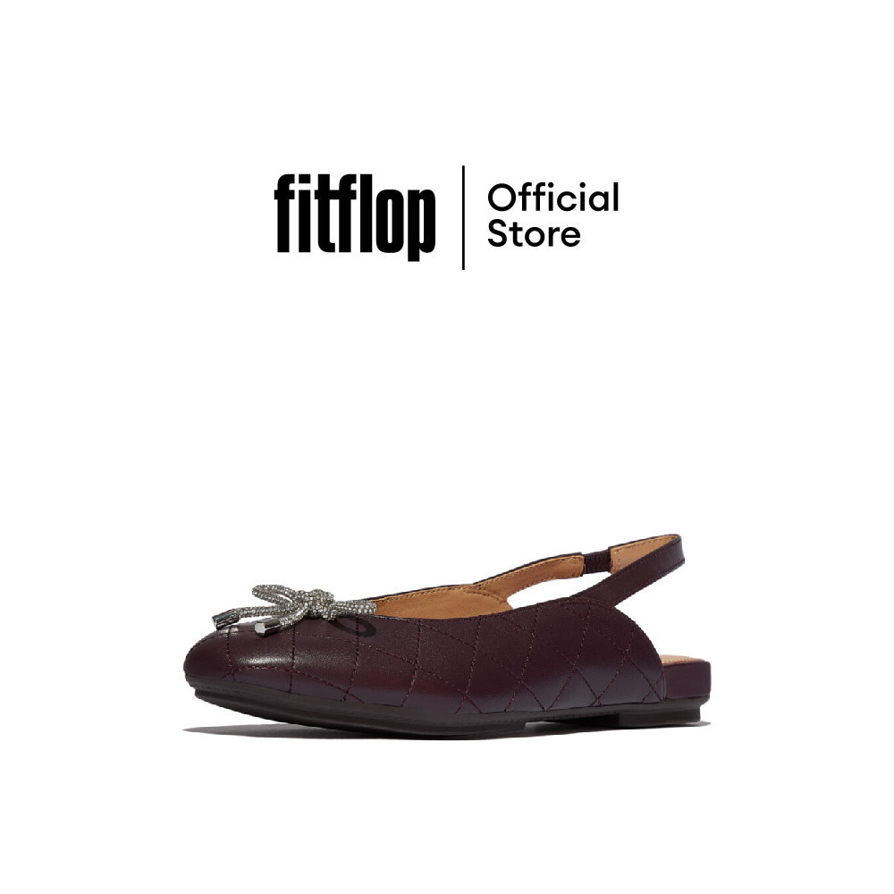 FITFLOP DELICATO CRYSTAL-BOW QUILTED S รองเท้าทรงบัลเล่ต์ผู้หญิง รุ่น E3G-C88 สี PURPLE