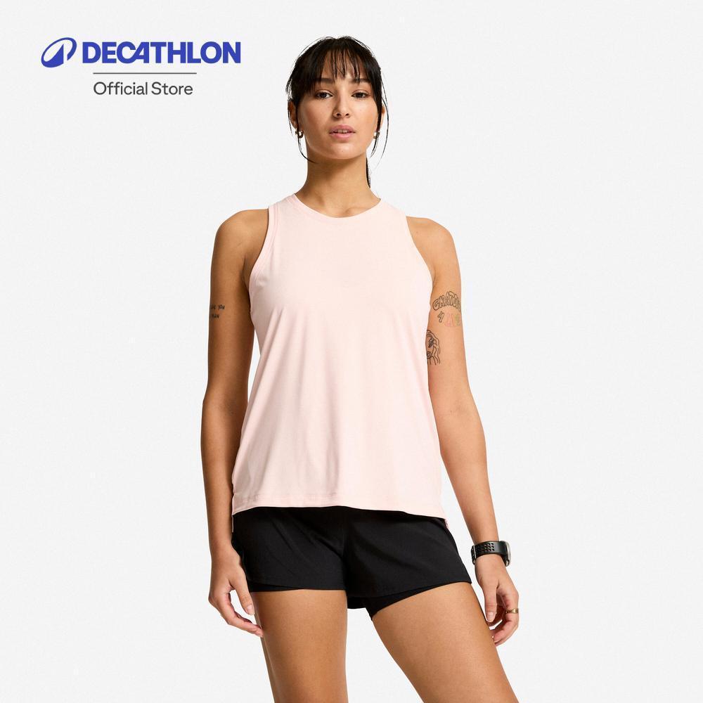 Decathlon Women'S Straight-Cut Fitness Tank Top เสื้อกล้ามทรงตรงสำหรับผู้หญิงใส่ออกกำลังกาย - Pink