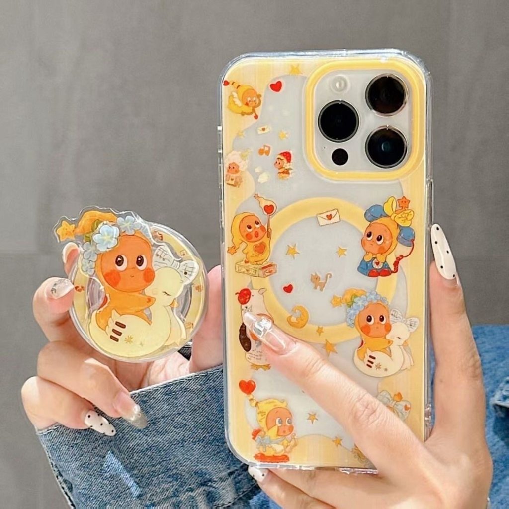 Fun Duck Star เหมาะสําหรับ Samsung s26ultra เคสโทรศัพท์แม่เหล็กโปร่งใส s23 ขนาดเล็กสด s25 หรูหรา s21s24 ฤดูร้อน s22 + หญิง s20fe พรีเมี่ยม a56a55a57