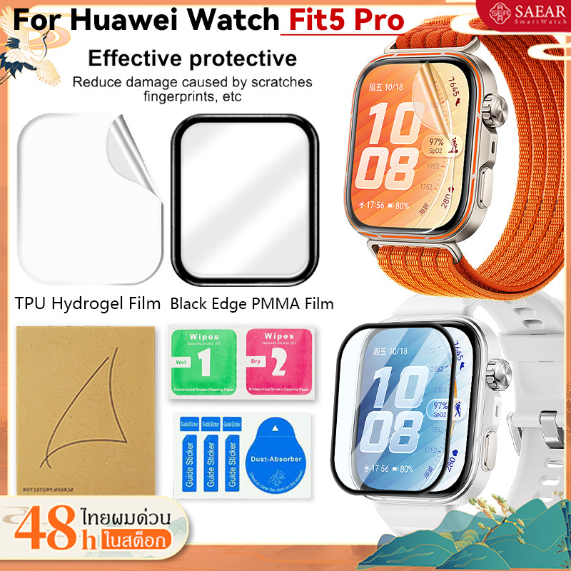 สำหรับ Huawei Watch Fit 5 Pro TPU ฟิล์มไฮโดรเจล / แก้วความปลอดภัย PMMA เต็ม Smartwatch HD ป้องกันการขีดข่วนหน้าจอ
