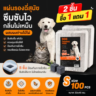ซื้อ 1 แถม 1🔥แผ่นรองฉี่สุนัข รุ่นชาโคล แผ่นรองฉี่ชาโคล แผ่นรองฉี่แมว ช่วยฝึกขับถ่าย ระงับกลิ่นได้ดี Pee Pad