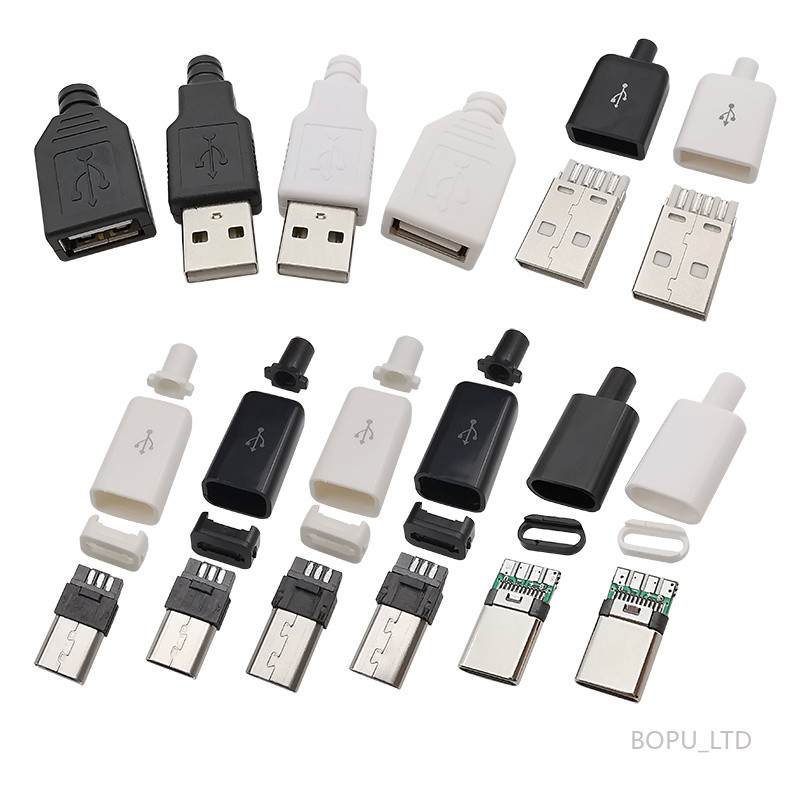 10เซ็ตมินิตัวเชื่อมต่อUSBประเภทC/Micro/USB 2.0ประเภทAชายหญิงประกอบอะแดปเตอร์DIYบัดกรีซ่อมข้อมูลปลั๊กชาร์จซ็อกเก็ต