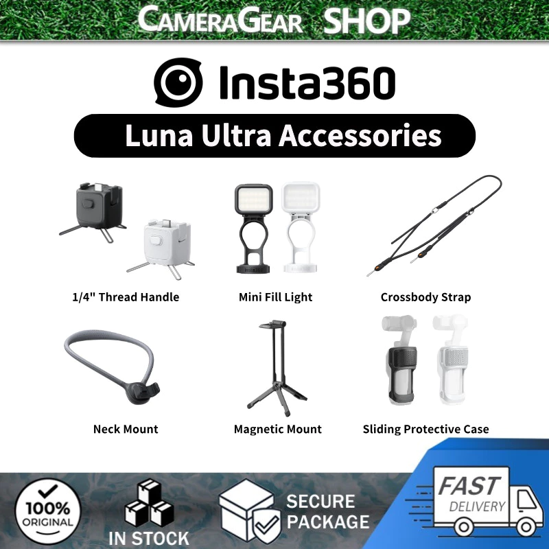 Insta360 Luna Ultra 1/4" Thread Handle/Mini Fill Light/Crossbody Strap/Sliding Protective Case สําหรับ Luna Ultra