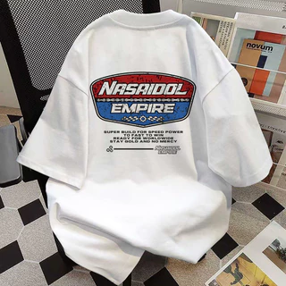 (ผ้าฝ้าย100%)2026Luvoro oversize unisex เนื้อผ้านุ่มระบายแขนสั้นT-shirt สีดำและสีขาว เสื้อยืดทูโทน เสื้อยืดแขนสั้น C1544
