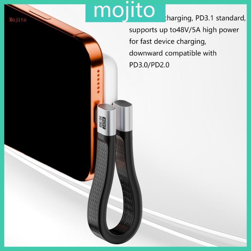 Mojito Universally USB4 Cable Type C Cable 240W ความน่าจะเป็นการชาร์จกําลังสูง