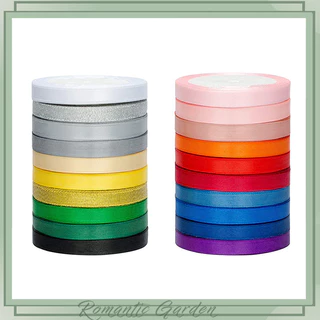 🎀 ริบบิ้นผ้าซาติน 6 มม. ยาว 25 หลา สีสวย ทำโบว์ ตกแต่งของขวัญ งานประดิษฐ์ DIY จัดช่อดอกไม้ พร้อมส่ง