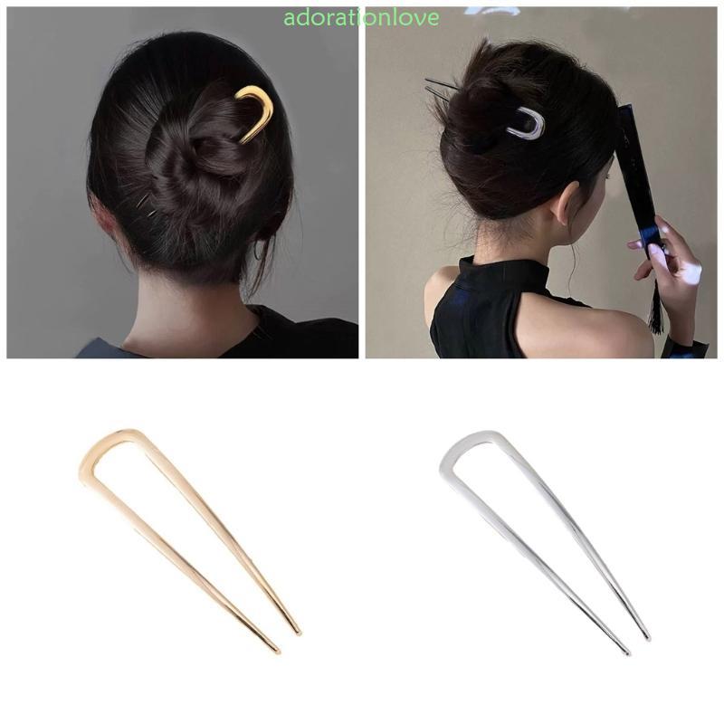 Ador French Twist Hair Pins สําหรับผมหนาปฏิบัติโลหะผสม U รูปโลหะ Pins สําหรับผู้หญิงสาวทรงผมอุปกรณ์เสริม