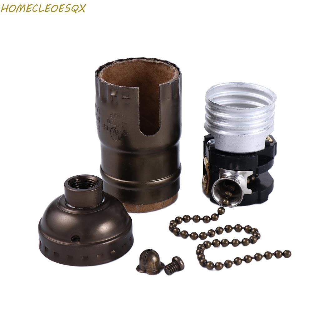HOMECLEEOESQX ผู้ถือซ็อกเก็ตคุณภาพสูงฐานโบราณผู้ถือโคมไฟอลูมิเนียม Shell Edison E26/E27 ไม่มีสวิทช์แสง
