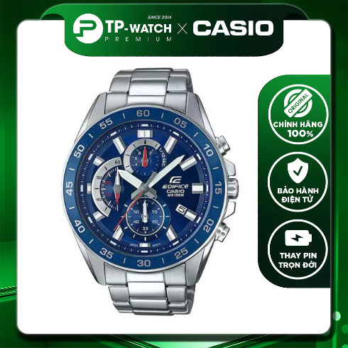 Casio Edifice EFV-550D-2AVUDF นาฬิกาข้อมือผู้ชายสายเหล็ก 100 ม. ทนน้ํา | Edifice EFV-550D-2A