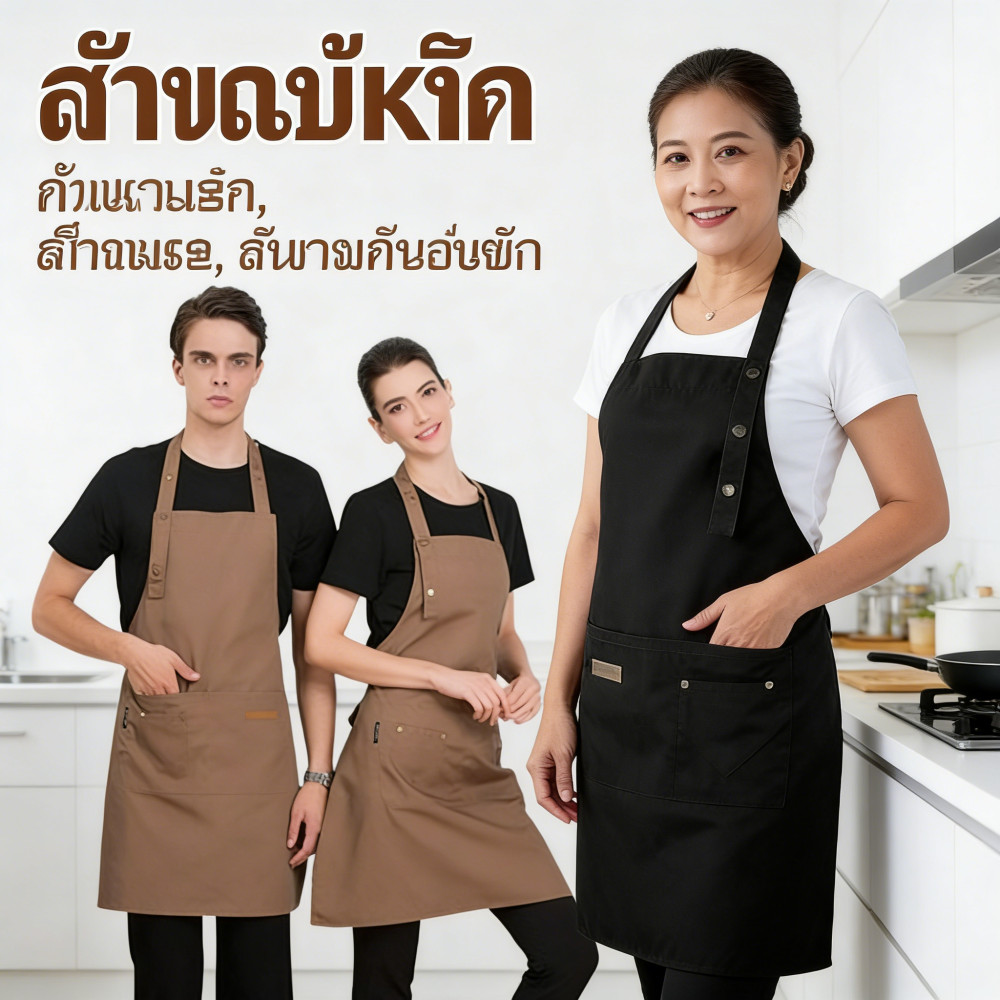 ตัดผมกาแฟผ้ากันเปื้อน ร้านงานครัวผ้าใบ กันน้ำทำอาหาร