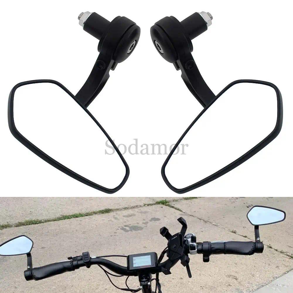 AF 2 ชิ้นสีขาวหรือสีฟ้าเลนส์ Handlebar กระจกมองหลังสําหรับ Honda Yamaha Kawasaki Ducati Suzuki April