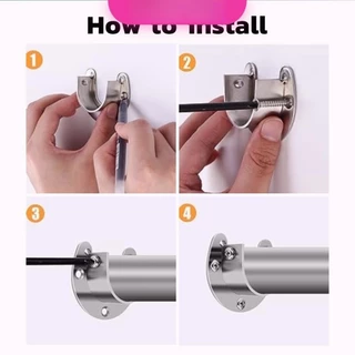 ราวจับหน้าแปลน สเตนเลส รูปตัว U สําหรับในตู้เสื้อผ้า ขนาด 25mm 32mm Closet Rod Brackets
