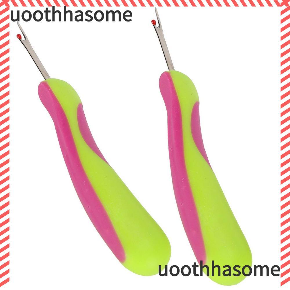 UOOTHASOME 2 ชิ้น Seam Rippers, เครื่องตัดด้าย 4.7in Unpicker, อุปกรณ์เสริม Ergonomic Design Remover เครื่องมือเย็บปักถักร้อยหัตถกรรม