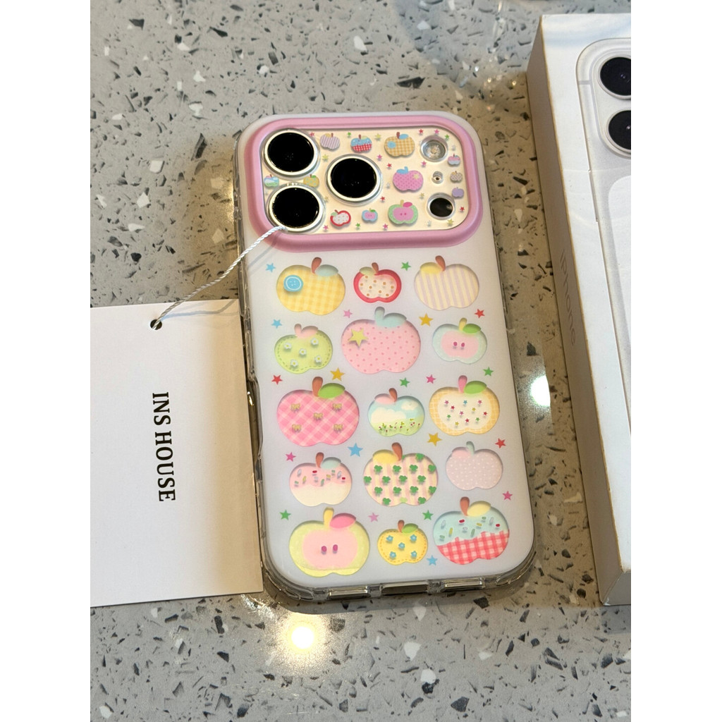 เคสโทรศัพท์สีสันStarลายสก๊อตHollow Bow Chainกันกระแทกน่ารักสไตล์สําหรับiPhone 17 Pro Max 16 Pro Max 15 Pro Max 14 Pro Max