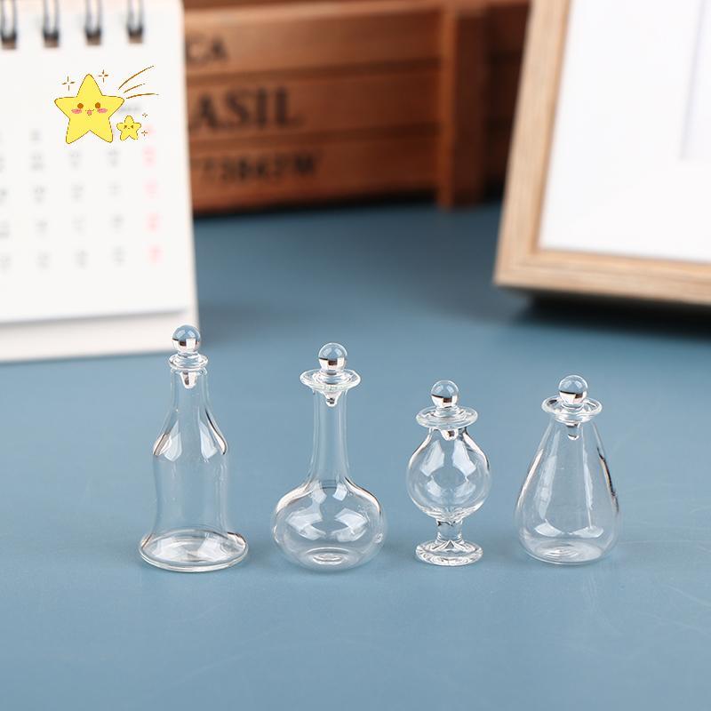 [JBTH] 1/12 Dollhouse Miniature Accessories Mini Glass Candy Jar อาหารจําลองขนมสามารถของเล่นสําหรับบ