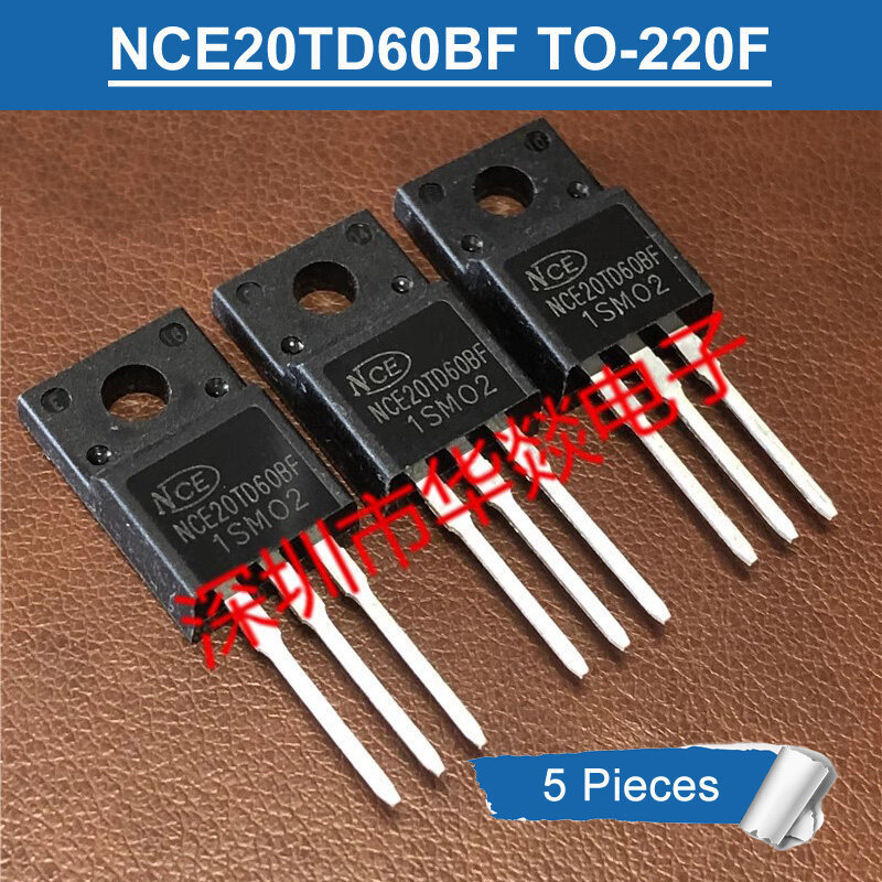 5pcs NCE20TD60BF TO-220F NCE 20TD60 BF TO220F 20A/600V IGBT ทรานซิสเตอร์ใหม่