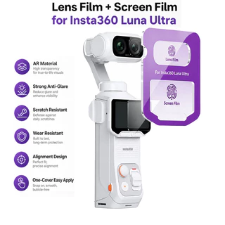 สําหรับ Insta360 Luna Ultra ฟิล์มกระจกนิรภัยเลนส์ปกป้องหน้าจอ 9H Anti Scratch AR สูงโปร่งใส Ultra Thin ติดตั้งง่าย