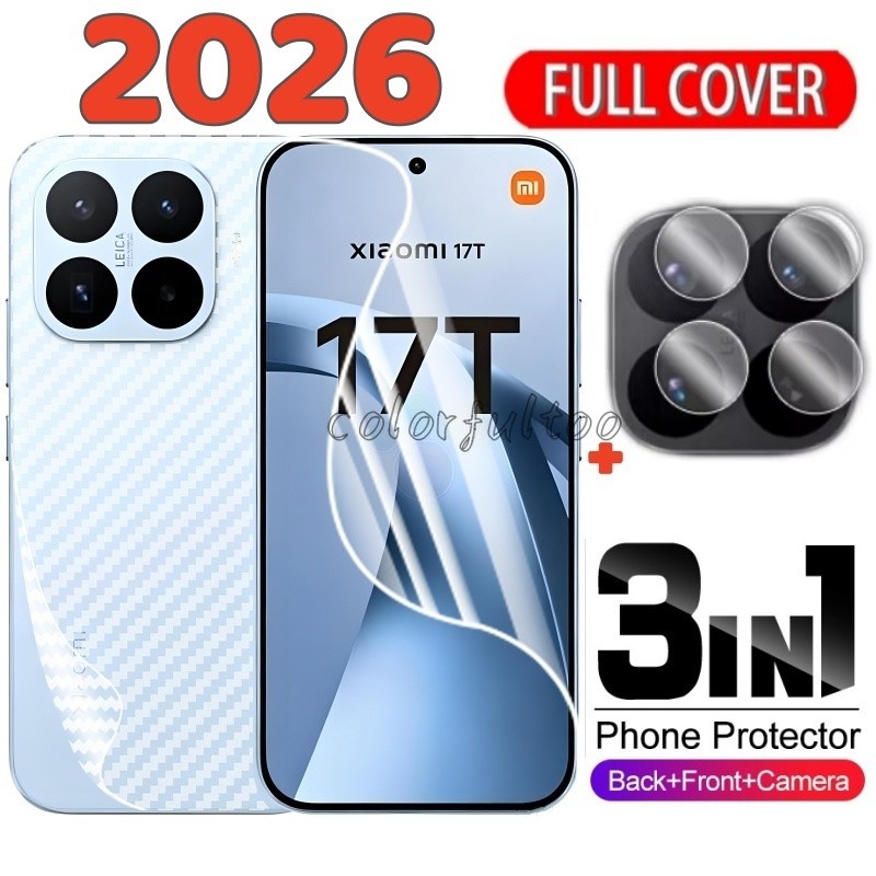 3in1 Clearด้านหน้ากลับคลุมทั้งหมดป้องกันฟิล์มHydrogelสําหรับXiaomi 17T 15T Pro 15TPro 17TPro 5G 2026 เลนส์กล้องด้านหลังป้องกันหน้าจอป้องกันฟิล์มสําหรับMi17T Xiaomi15T