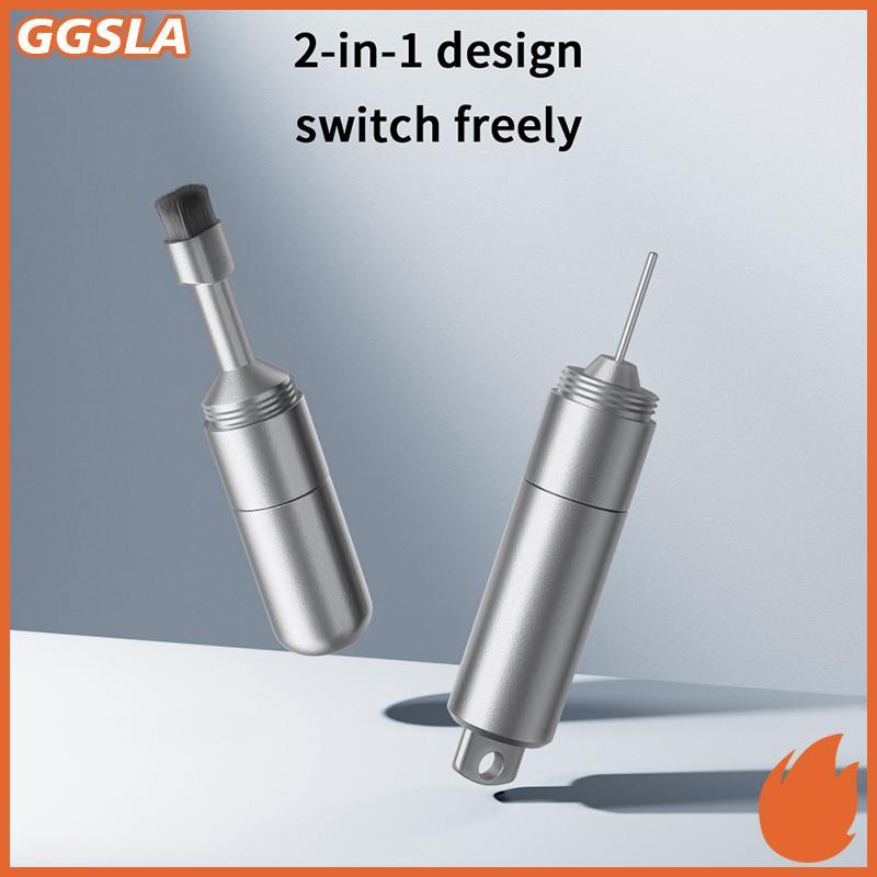 GGSLA 2 ใน 1ซิมการ์ดถาดเครื่องมือกําจัดดีดขาหูฟังแปรงทําความสะอาดรีเซ็ตเครื่องมือเข็มเปิดทําความสะอาดชุดปากกาสําหรับ แอร์พอด ใหม่