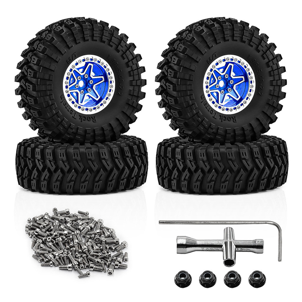 137 มม.2.2 นิ้ว RC Crawler ยางและ Beadlock ล้อขอบสําหรับ 1/8 1/10 Axial AXP8 SCX10 TRX4 Gen7/8 D90 H
