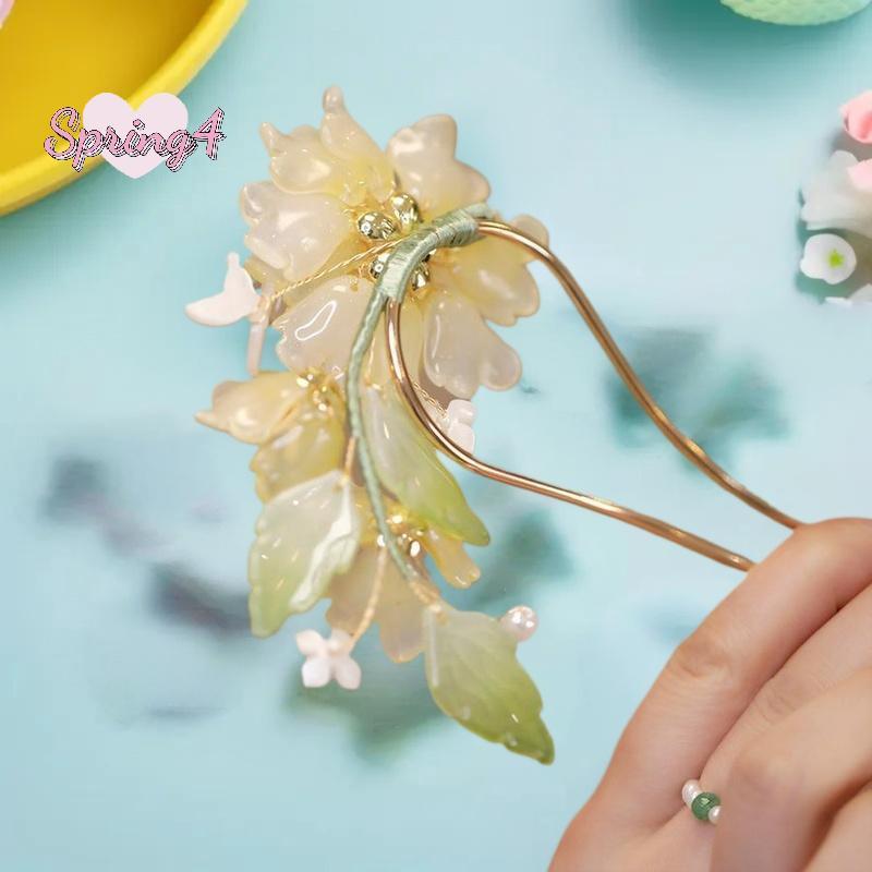 <Spring4>Uรูปร่าง Peony Hairpinสําหรับผู้หญิงVINTAGEสไตล์จีนดอกไม้ผมSti Handmadeโลหะเครื่องประดับอุปกรณ์เสริมผมHanfu Hairb Nice