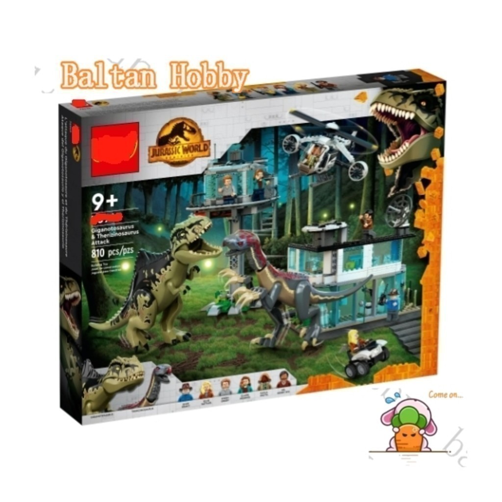 ของเล่น Pandon PD1X เข้ากันได้กับ Jurassic World Jurassic Park Giganosaurus & Therizinosaurus Attack