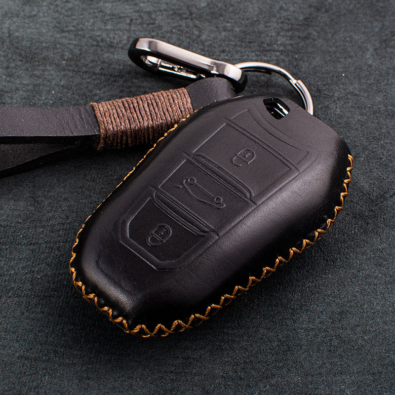ทุ่มเทให้กับ DS One-Button Start Key Case DS5/DS5LS/DS6 Smart Car เคสกุญแจหนังแท้