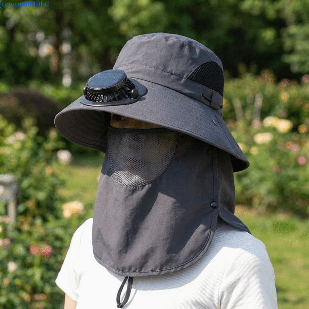 RADIX หมวกพัดลมชาร์จพลังงานแสงอาทิตย์,ปรับแบบพกพาตกปลา Sun Shading หมวก,แฟชั่นยาวนานพร้อมหน้าปก 1000mA หมวกปีกกว้างพัดลมท่องเที่ยว