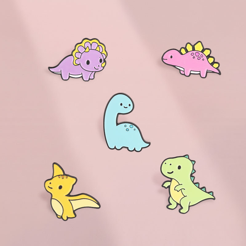น่ารักหลากสีการ์ตูนไดโนเสาร์เคลือบเข็มกลัดชุด Kawaii Dino Lapel Pin สําหรับกระเป๋าเป้สะพายหลังเสื้อผ้าอุปกรณ์เสริมของขวัญสําหรับคนรักไดโนเสาร์เด็ก