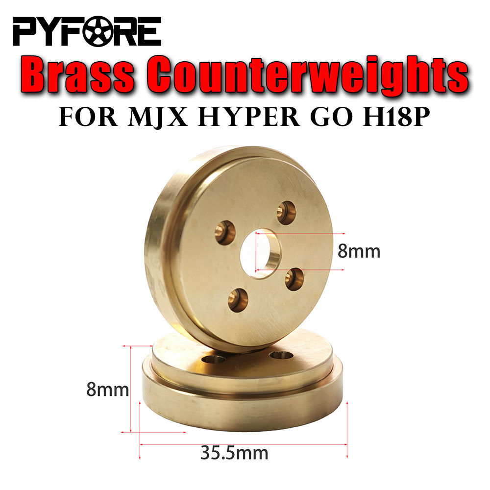 PYFORE 2 PCS ทองเหลือง Counterweights 98g สําหรับ MJX HYPER GO H18P RC รุ่นรถ Rock Crawler การปรับเป
