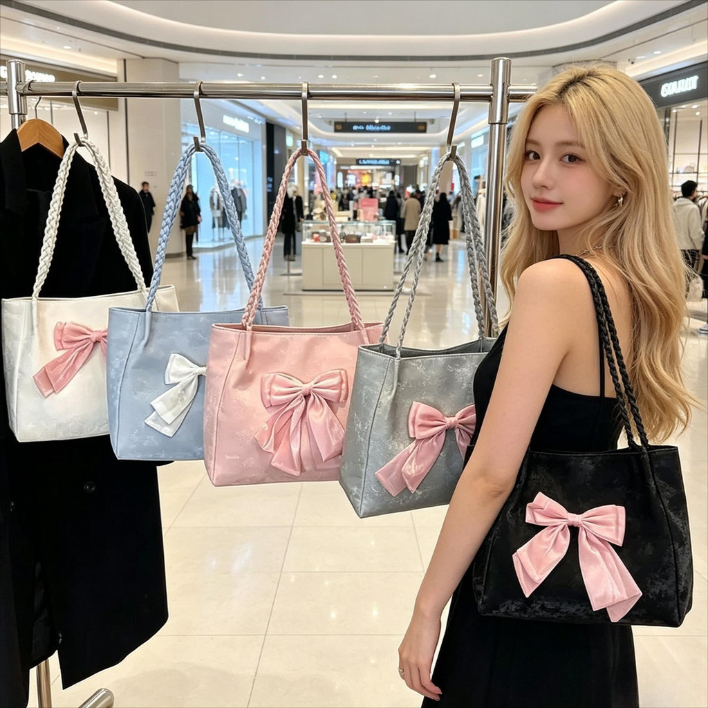 coco.baby: ระเป๋า ใบใหญ่แฟชั่นใส่ของได้เยอะPU หน้าใหญ่มากใส่ของได้เยอะมาก-โบว์ใหญ่น่ารัก- SP3166