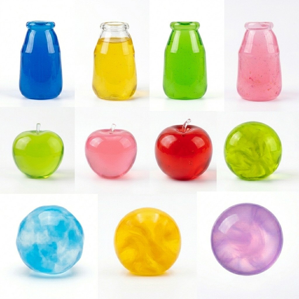 NeeDoh Apple Shape Sensory Squeeze Toy - Soft Vaseline & Coconut Oil Filled Stress Relief Ball, Non-Rebound Plasticity Model, Great Party Favor Gift
