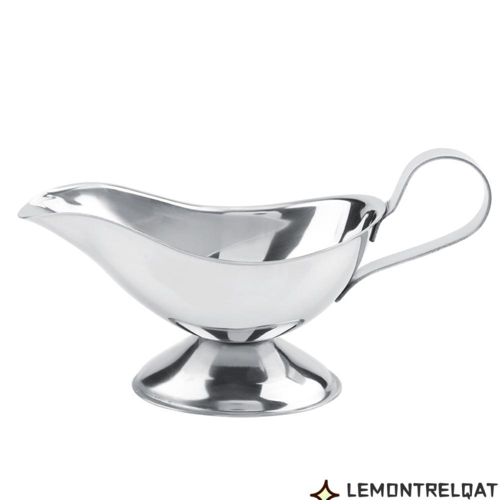 LEMONTRELQAT สแตนเลส Gravy Boat, สแตนเลสเงิน Gravy Boat Server, Professional Handle Mirror Polishing