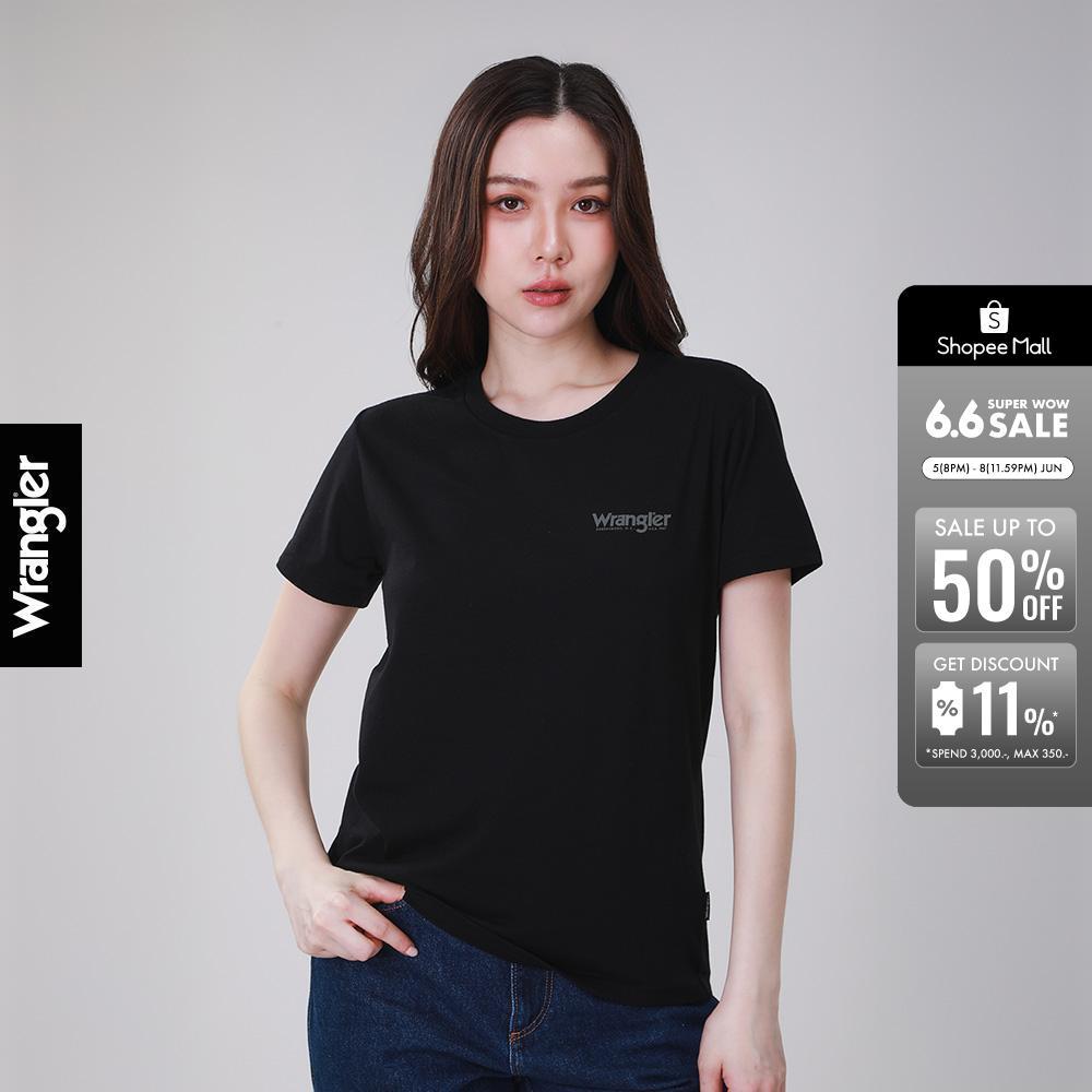 WRANGLER เสื้อยืดแขนสั้นผู้หญิง รุ่น WR SC26WTSSC15 สีดำ