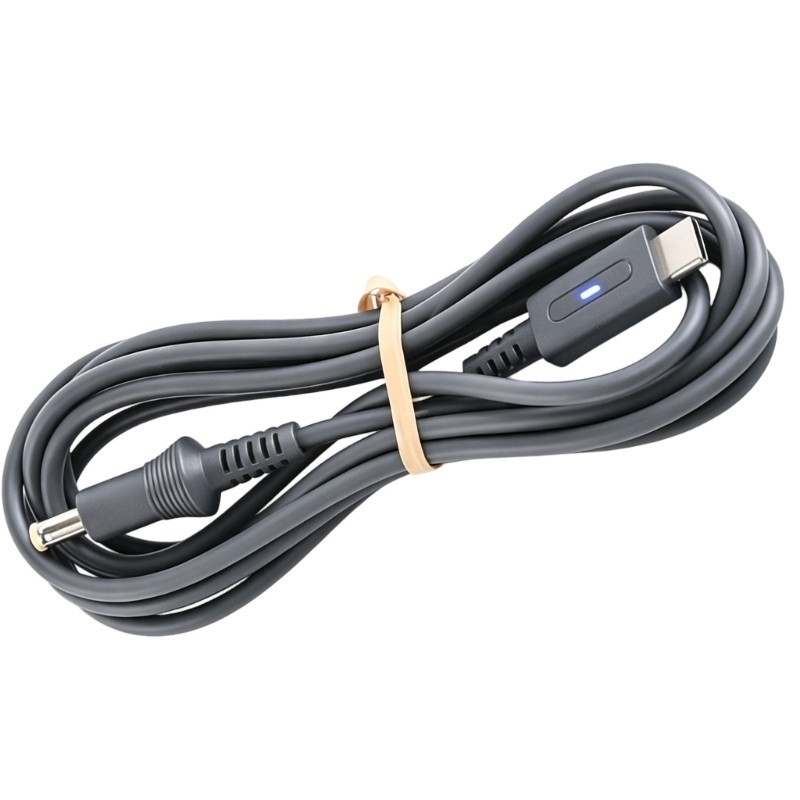 QJ 180 ซม.เกมคอนโซลสายชาร์จพร้อมสายไฟ LED Type C สายชาร์จอะแดปเตอร์แบบพกพา