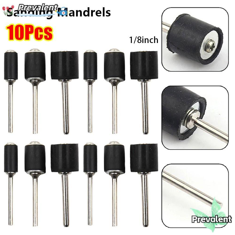 PREVALENT 10 ชิ้น/เซ็ต Sanding Mandrels, ยาง 1/8 นิ้วกระดาษทรายชุดวงกลม, 6.35/9.5/12.7 มม.เครื่องบดกลอง Rod ขัดเครื่องมือ