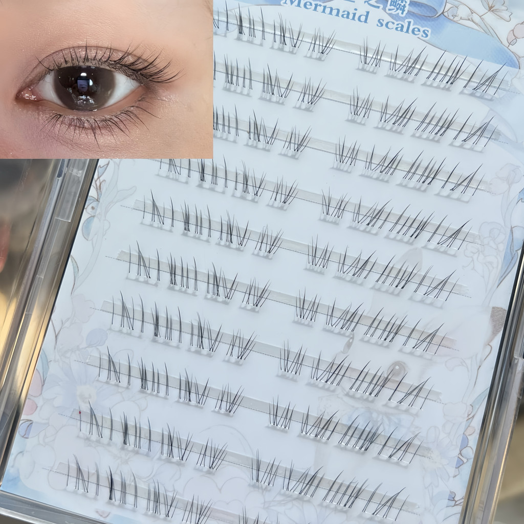 I See Julian Cool Feel Diagonal Flying Down Eyelashes!Mermaid Scales Natural Daily Segmented Transpa