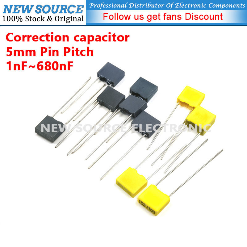 [5pcs] 100V 63V Correction Capacitor 5 มม.Pitch 1nF 10nF 100nF 1uF 15nF 2.2nF 22nF 4.7nF 47nF 470nF 