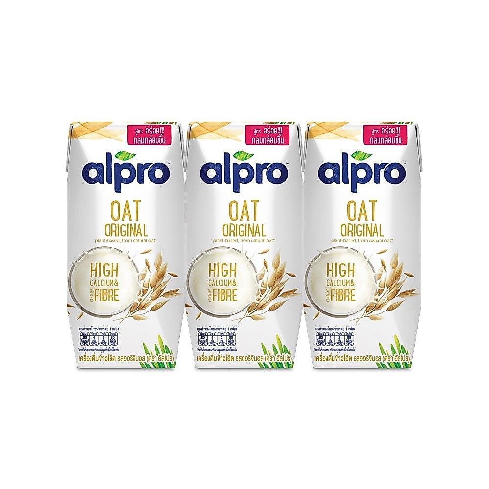 [สินค้าส่งด่วน] อัลโปร ข้าวโอ๊ต ยูเอชที รสออริจินอล 180 มล. แพ็ค 3 ALPRO OAT UHT ORIGINAL 180 ML PACK 3