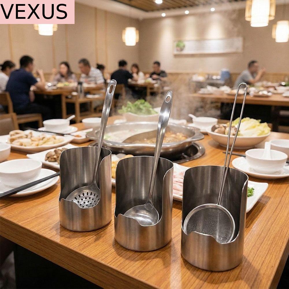 Vxus ที่วางช้อนสแตนเลส ชั้นเก็บของฝาหม้อ ทนความร้อน ทําความสะอาดง่าย สําหรับโต๊ะรับประทานอาหาร