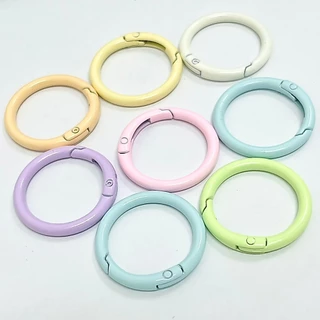 ห่วง กลม สปริงล็อค ขนาด33mm หนา4mm มี 3 โทนสี สีสด พาสเทล โทนวินเทจ ทำเครื่องประดับ DIY อุปกรณ์งานฝีมือ พวงกุญแจ ของตกแต