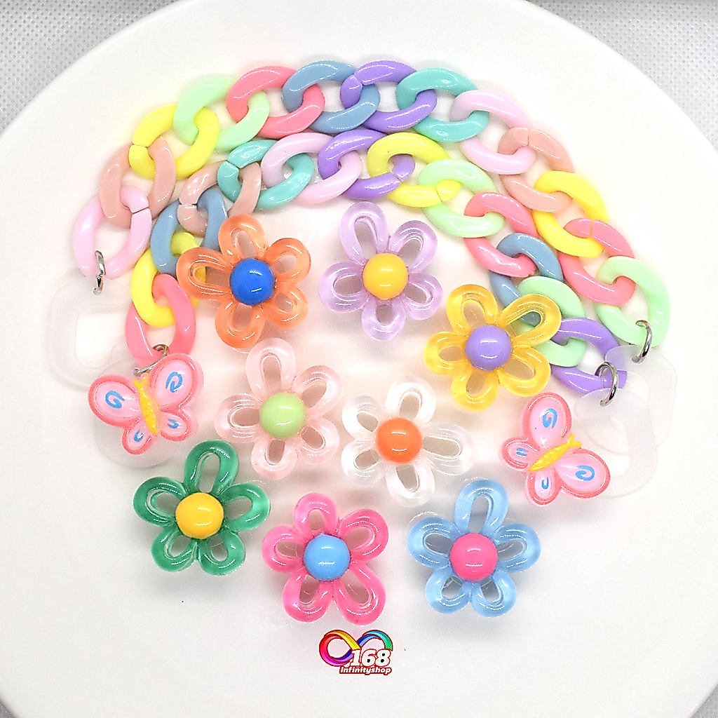 12 ชิ้น เช็ตดอกไม้[ JB.115 ]🇹🇭ร้านไทย#jibbitz#จิบบิท#ติดรองเท้า#กระเป๋า#DIY น่ารัก อุปกรณ์เสริม