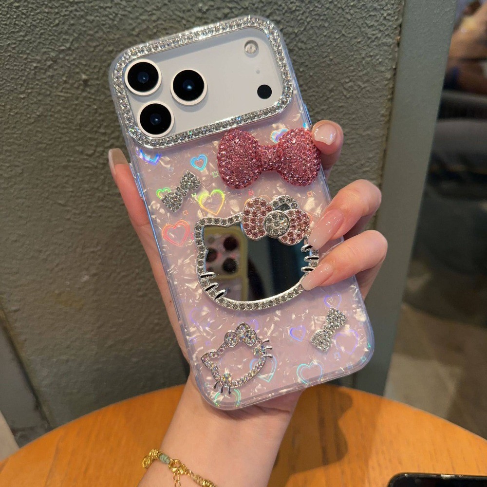 ปลอกสําหรับ Reno 16F 15F 14F 13F OPPO A6C A6X A6T A6S A5i A5X A3X A60 A79 A58 A38 A18 A78 A17 A98 A96 A76 A16 A95 A74 A54 A15S A53 A93 กระจกรอบรูปโบว์กระดาษประกายขนาดใหญ่รูโทรศัพท์กรณี