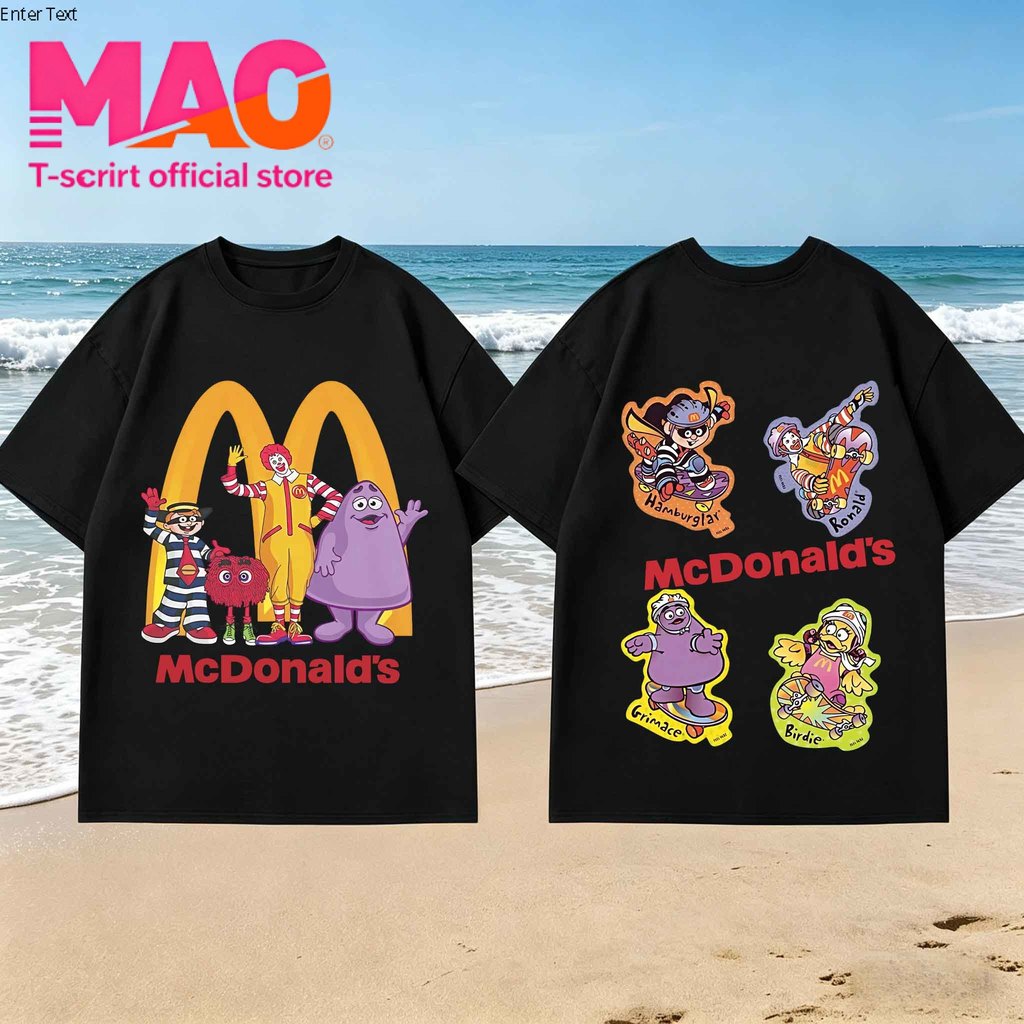 COD✅ (จัดส่งในกรุงเทพฯ) MAO Shop เสื้อยืดฤดูร้อน ลายพิมพ์สวยงามทั้งหน้าและหลัง สไตล์เกาหลี แนวสตรีท#TX05