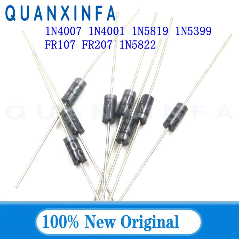 50-100PCS 1N4007 1N4001 1N5819 1N5399 FR107 FR207 DO41 IN4001 IN4007 IN5819 IN5399 ไดโอดในสต็อก MJEL