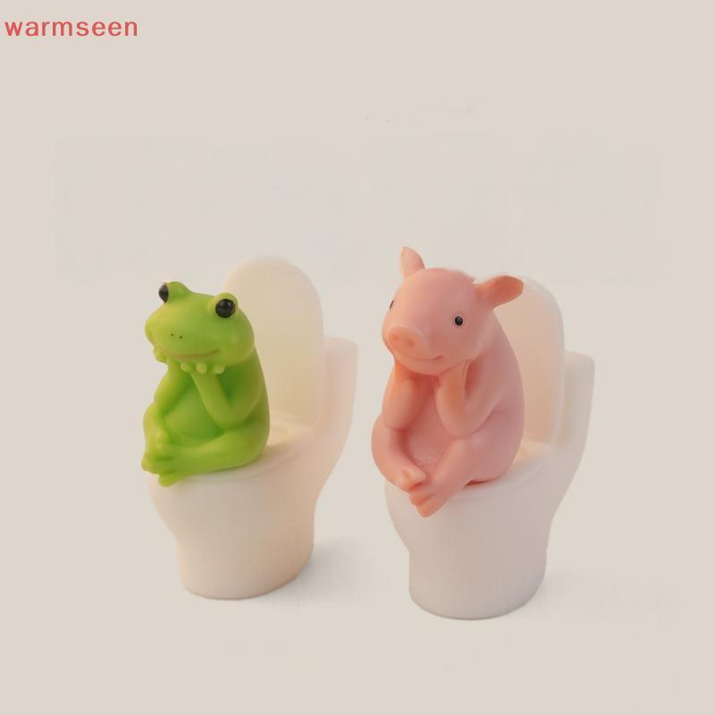 (อบอุ่น) 1ชิ้นอเนกประสงค์ในร่มสัตว์สก์ท็อปเครื่องประดับน่ารักหมูสีชมพู/กบบนห้องน้ําหุ่นกลุ้มโฮมออฟฟิศและของขวัญตกแต่งรถสําหรับเพื่อน