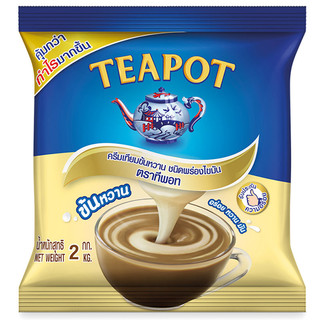 ทีพอทครีมเทียมข้นหวานชนิดพร่องไขมันขนาด 2กก. TeaPot Sweetened Condensed 2kg [หมายเลขบาร์โค้ด 8858705601228 ]