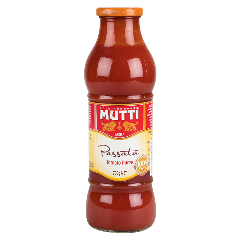 มูตติเนื้อมะเขือเทศบดละเอียดเข้มข้น 700กรัม Mutti Passata Di Pomodoro 700g. [หมายเลขบาร์โค้ด 0000080042563 ]