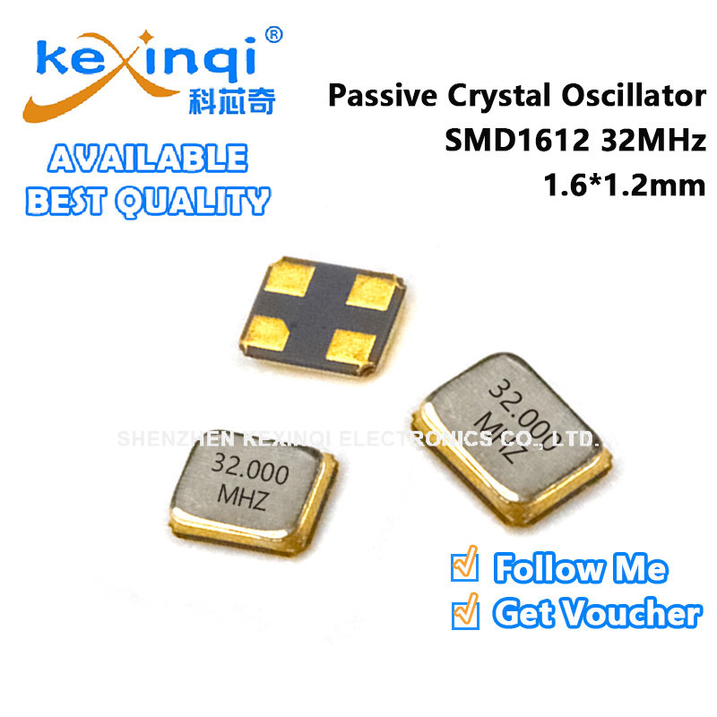 (1-10 ชิ้น) 1612 32MHz SMD Passive Crystal Oscilator 4Pin 1.6*1.2 มม.ควอตซ์ Resonator